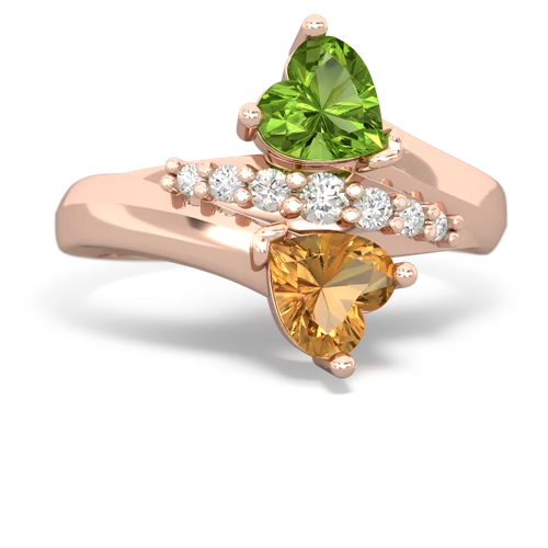 peridot-citrine modern ring