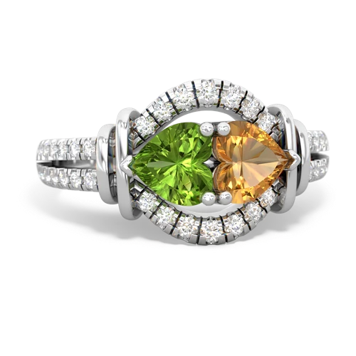 peridot-citrine pave keepsake ring