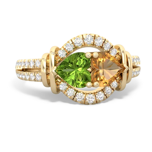 peridot-citrine pave keepsake ring