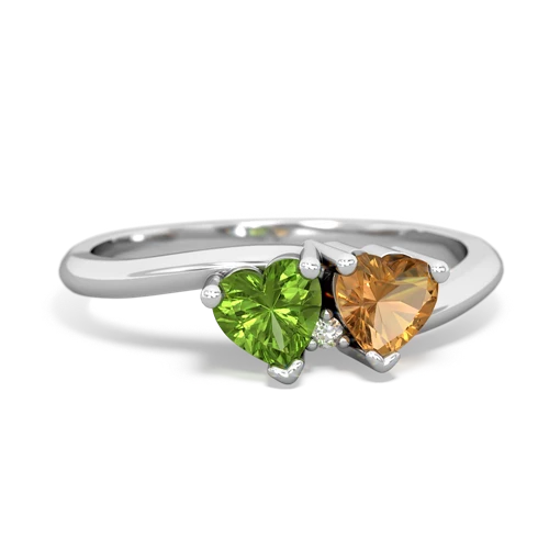 Peridot Genuine Peridot with Genuine Citrine Sweetheart's Promise ring Ring