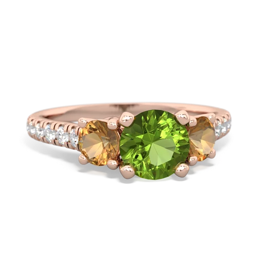 peridot-citrine trellis pave ring