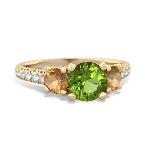 peridot-citrine trellis pave ring