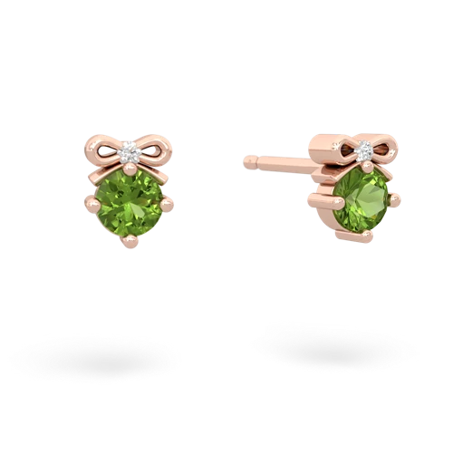 peridot bows earrings