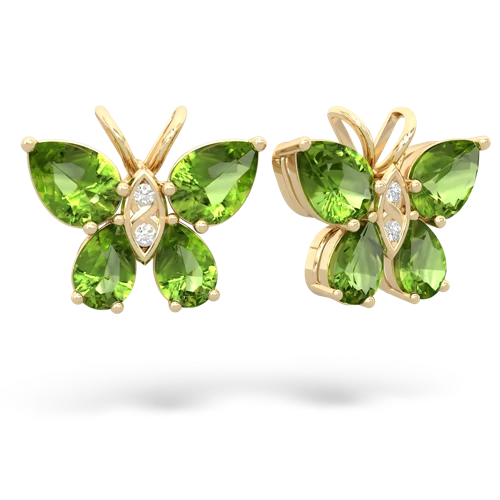 peridot butterfly earrings