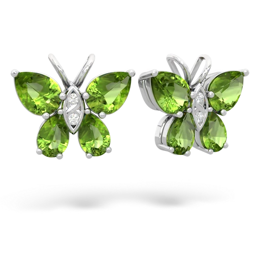 peridot butterfly earrings