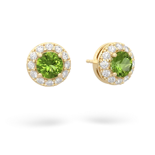 peridot classic halo earrings