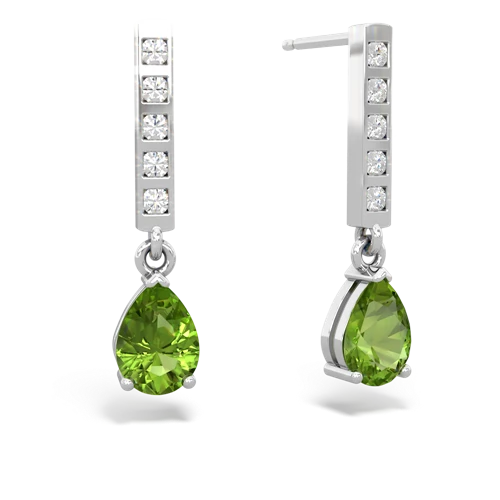 peridot diamond drop earrings