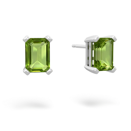 peridot emerald cut stud earrings
