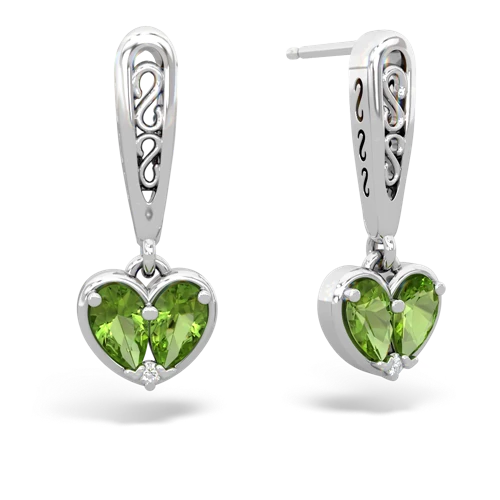 peridot filligree earrings