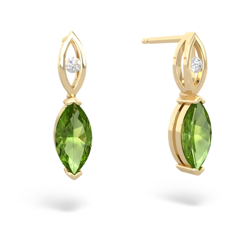peridot geometric drop earrings