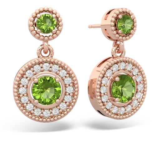 peridot halo earrings