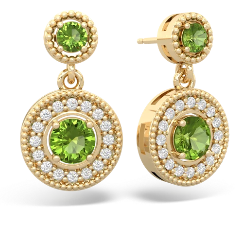 peridot halo earrings