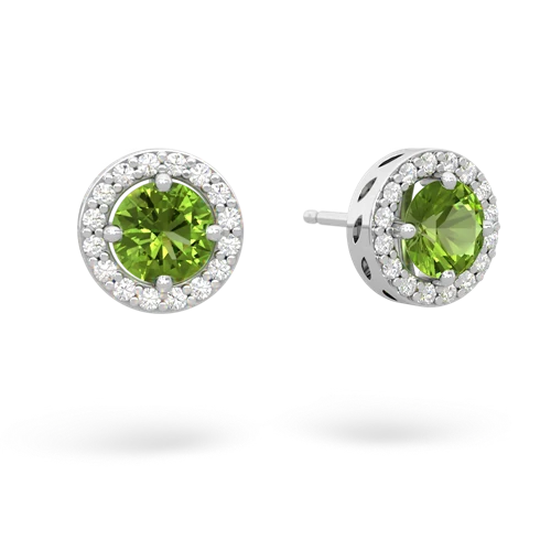 peridot halo earrings