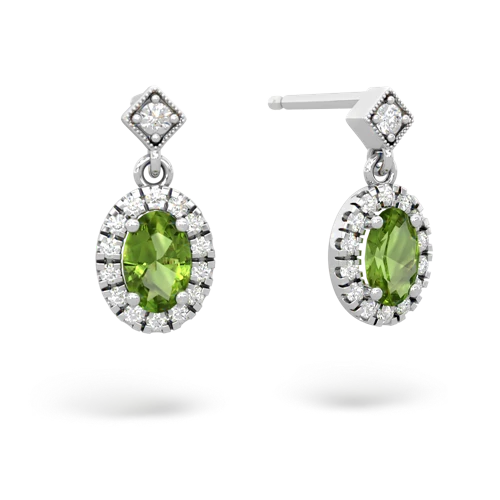 Peridot Antique-style Halo Genuine Peridot earrings Earrings