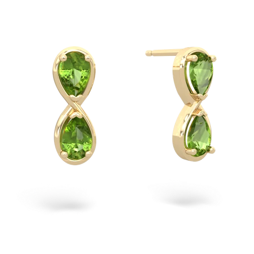 peridot infinity earrings