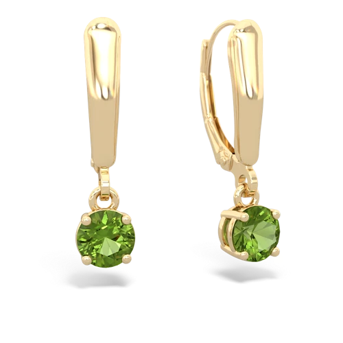 peridot lever-back earrings