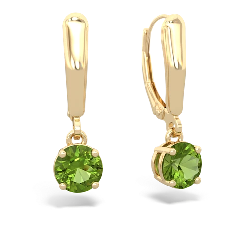 peridot lever-back earrings