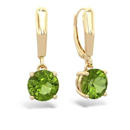 peridot lever-back earrings