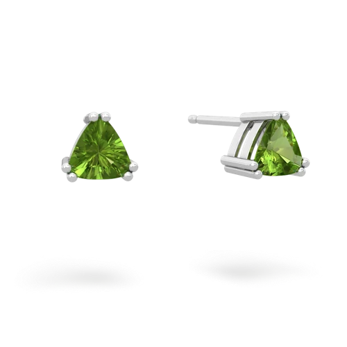 peridot trillion stud earrings