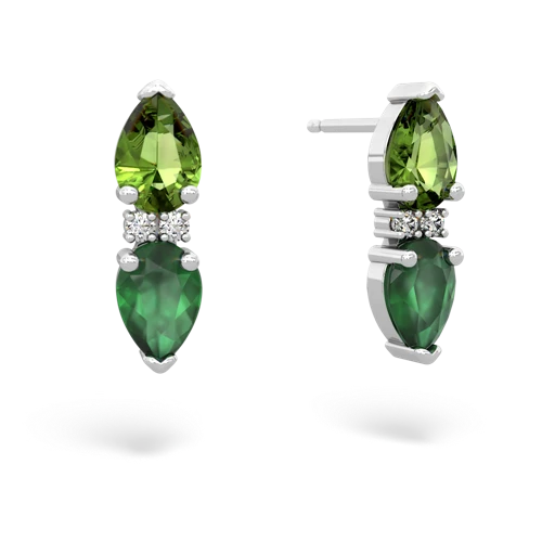 peridot-emerald bowtie earrings