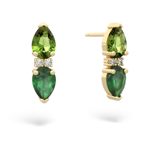peridot-emerald bowtie earrings