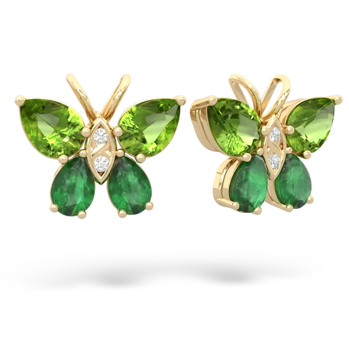 peridot-emerald butterfly earrings