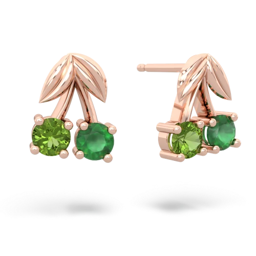 peridot-emerald cherries earrings