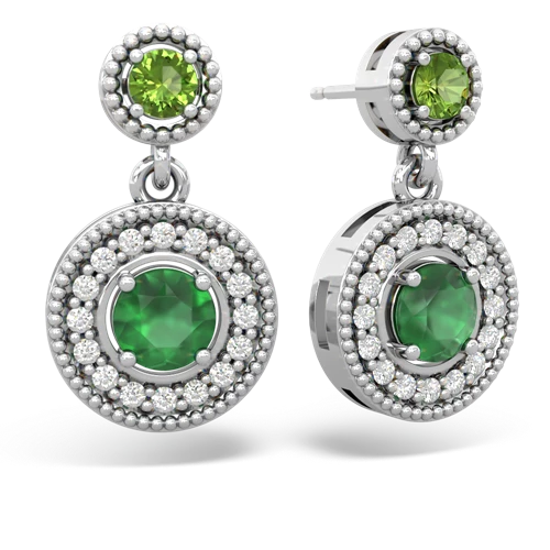 peridot-emerald halo earrings