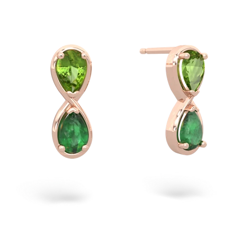 peridot-emerald infinity earrings