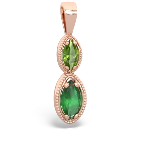 peridot-emerald antique milgrain pendant
