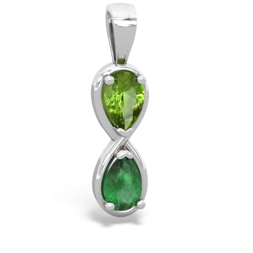 peridot-emerald infinity pendant
