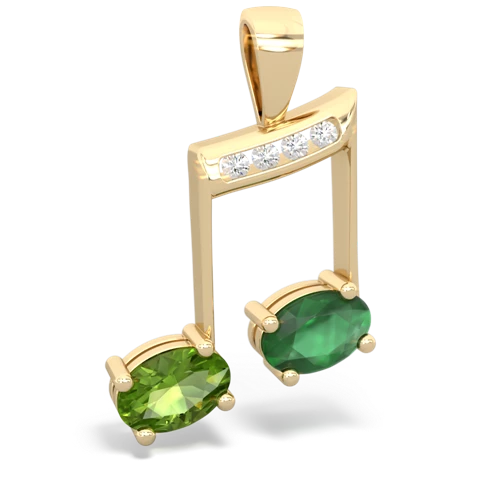 peridot-emerald music notes pendant