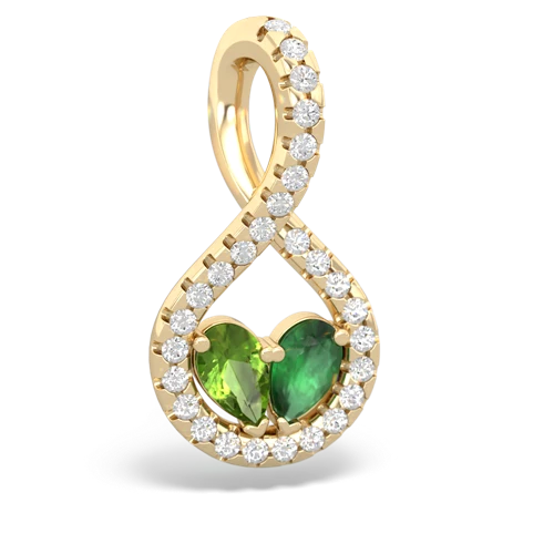 peridot-emerald pave twist pendant