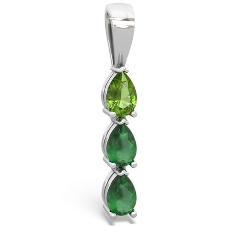 Peridot Genuine Peridot with Genuine Emerald and Genuine Opal Three Stone pendant Pendant