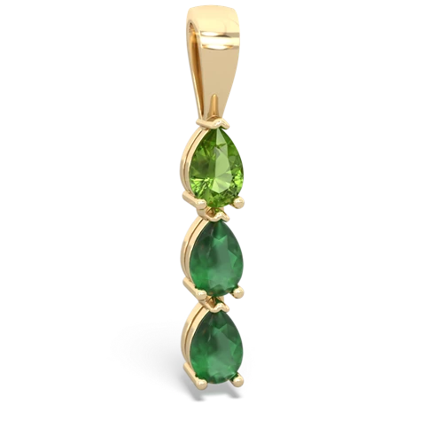 peridot-emerald three stone pendant
