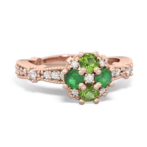 peridot-emerald art deco engagement ring