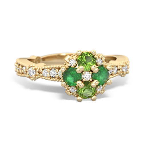 peridot-emerald art deco engagement ring