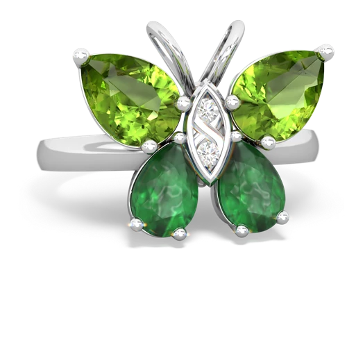 peridot-emerald butterfly ring