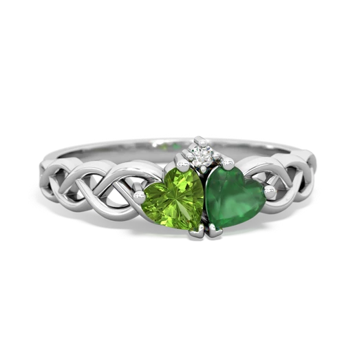 peridot-emerald celtic braid ring