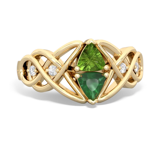 peridot-emerald celtic knot ring