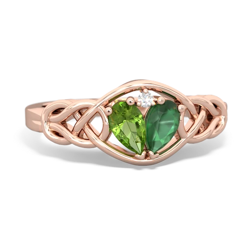 peridot-emerald celtic knot ring