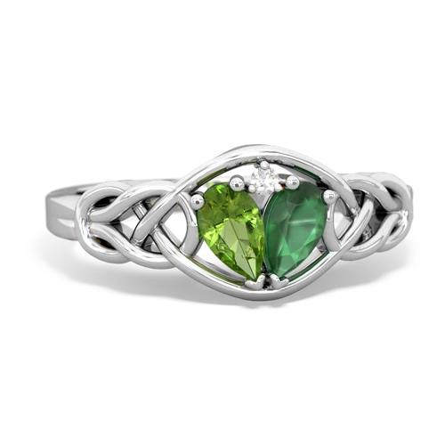 peridot-emerald celtic knot ring