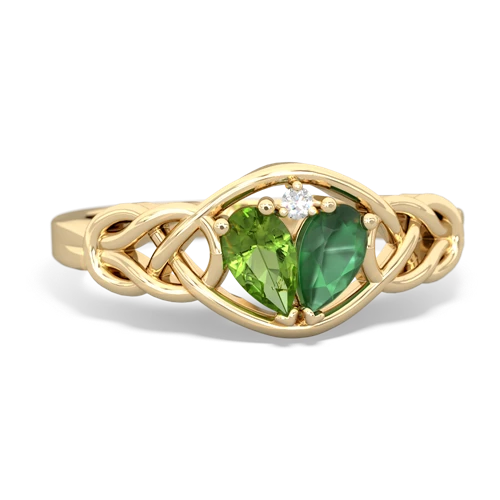 peridot-emerald celtic knot ring