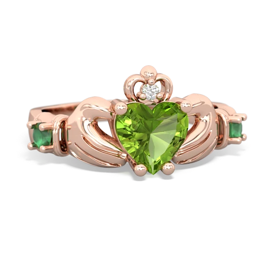 peridot-emerald claddagh ring