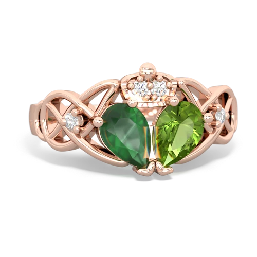 peridot-emerald claddagh ring