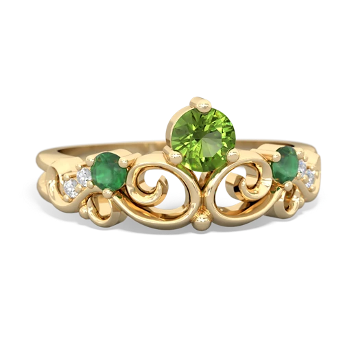 Peridot Genuine Peridot with Genuine Emerald and Genuine Amethyst Crown Keepsake ring Ring