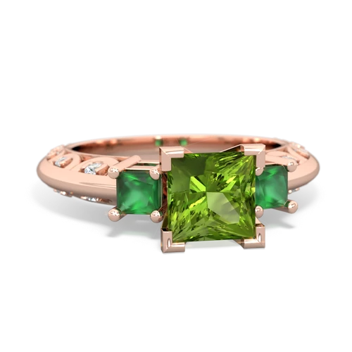 peridot-emerald engagement ring