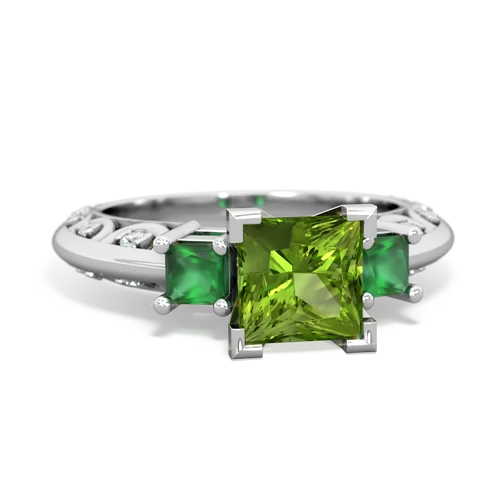 peridot-emerald engagement ring