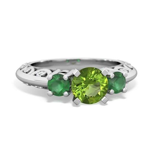 peridot-emerald engagement ring