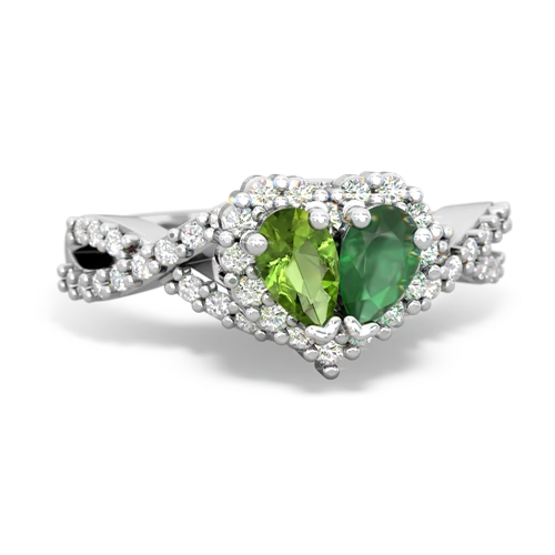 peridot-emerald engagement ring